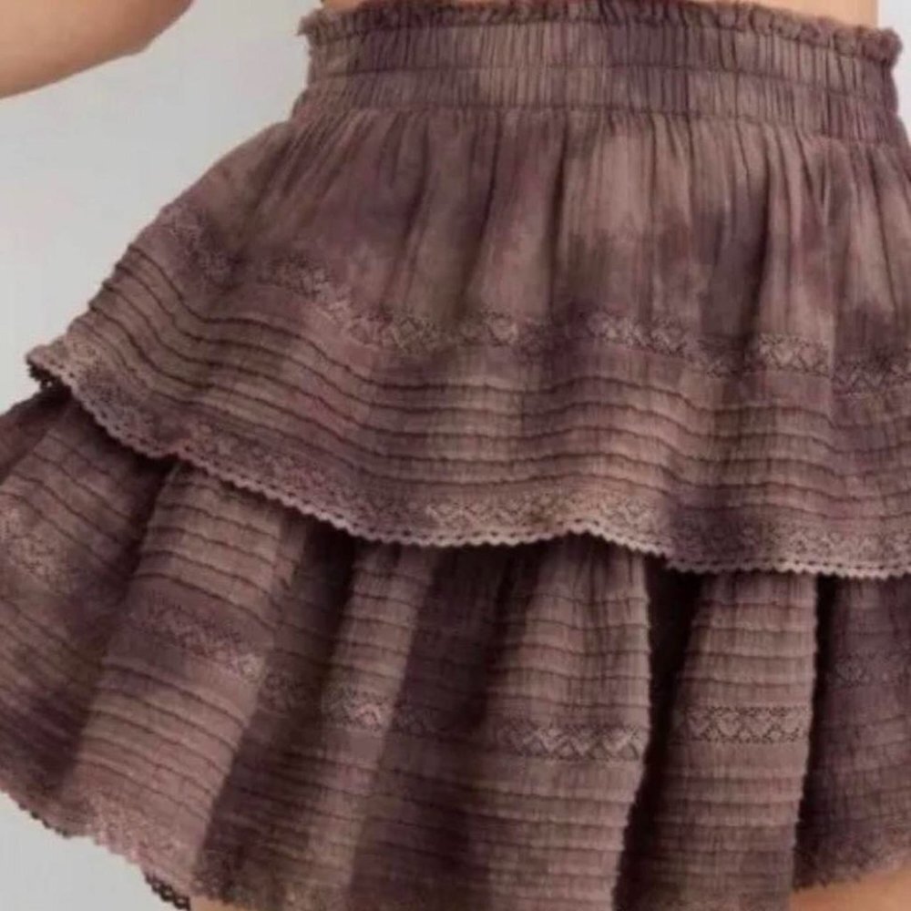 Aerie Brown Rock ‘n’ Ruffle Brown Skirt Size Medium